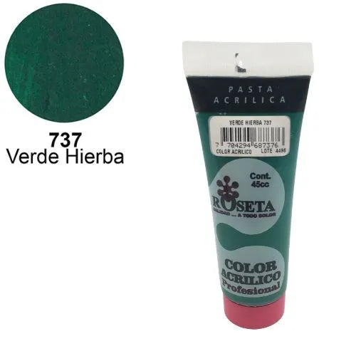Pasta Acrílica Roseta en tubo Plano Verde Hierba 45cc