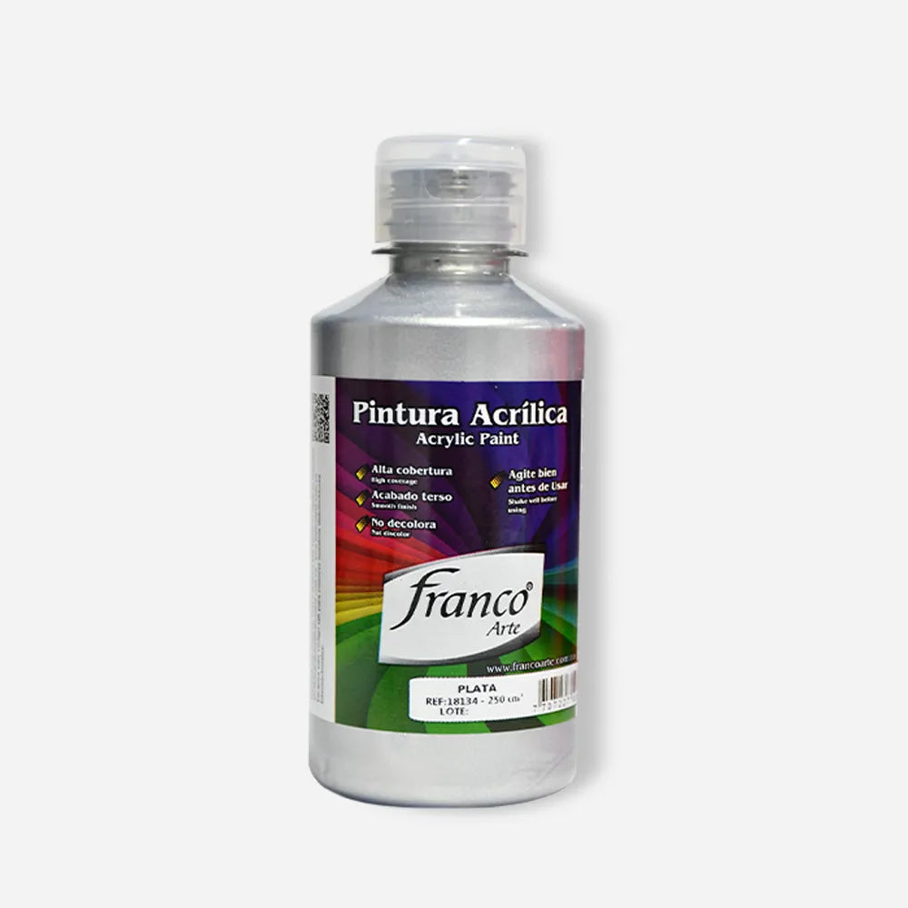 Pintura Acrílica Franco Arte al Frio X 250 ml - Plata