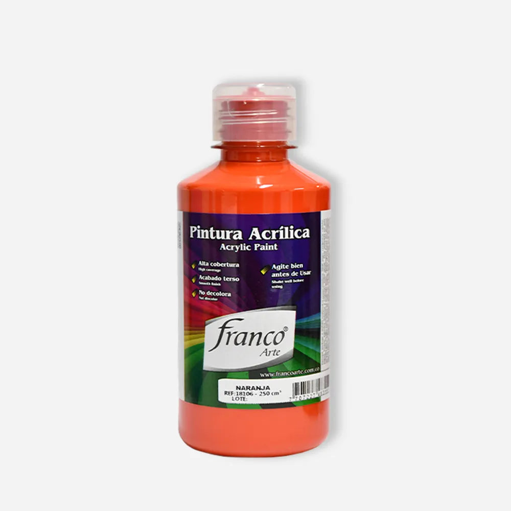 Pintura Acrílica Franco Arte al Frio X 250 ml - Naranja