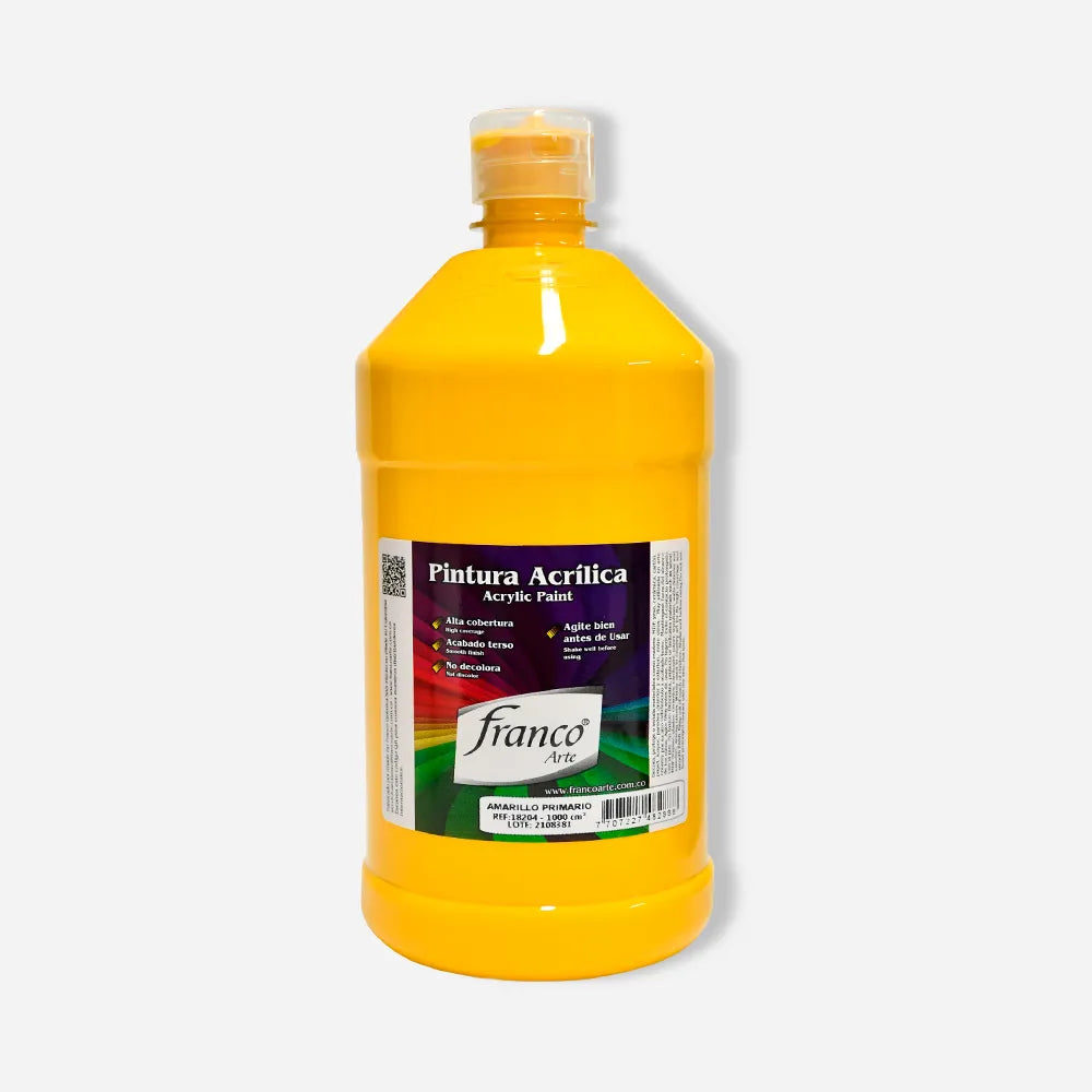 Pintura Acrílica Al Frio - Franco Arte De 1 Litro - Amarillo