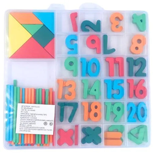 Juegos didacticos, Para Desarrollo Motriz - Cognitivo de los niños - Fichas Didacticas Caja Numeros Y Tangram