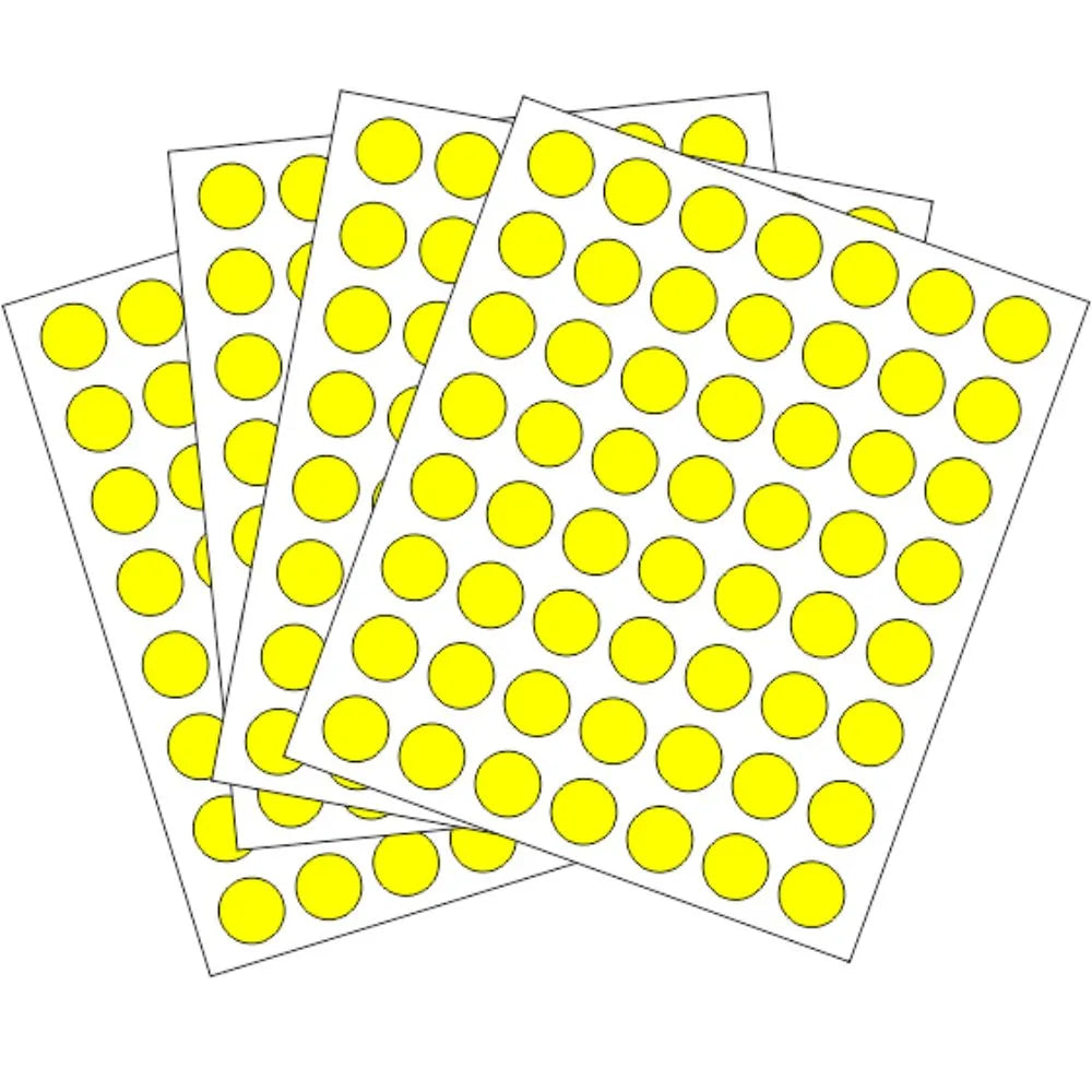 rotulos autoadhesivos circulares - 13mm Dimatic Fluorescente Amarillo