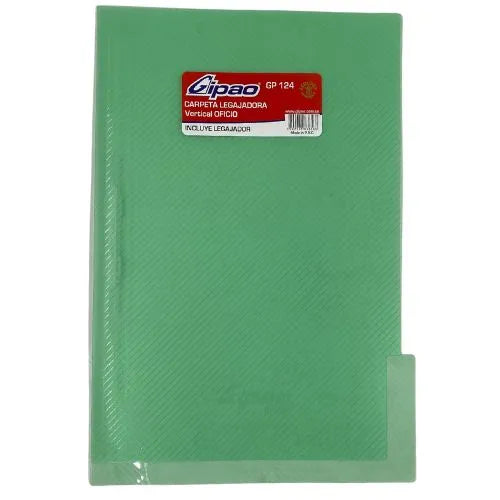 Carpeta Legajadora Plástica Oficio Verde limón