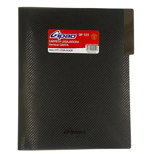 Carpeta Legajadora Plástica Carta Negro