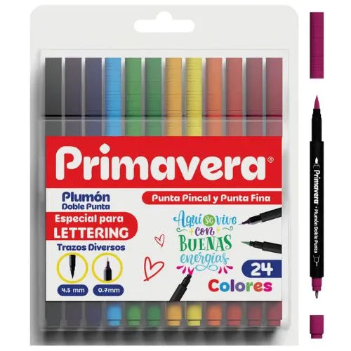 Plumones Doble Punta - PRIMAVERA - X24