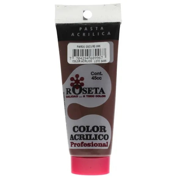 Pasta Acrílica Roseta en tubo Plano Pardo oscuro 45cc