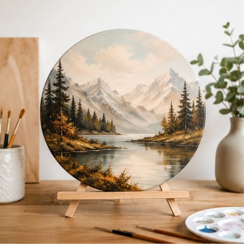 Bastidor Redondo 40 cm de diámetro en MDF - Lienzo con 2 Capas de Gesso