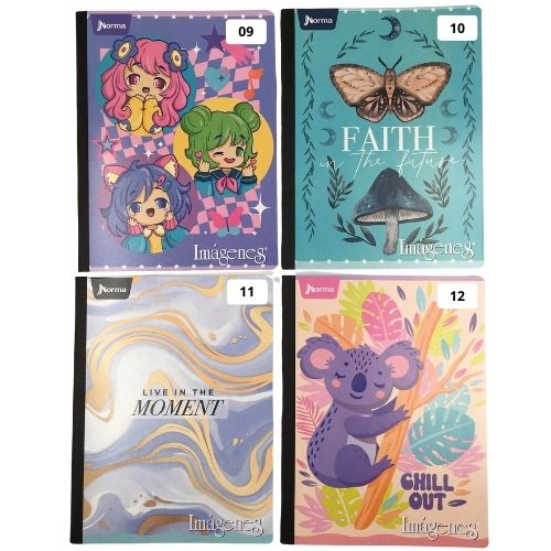 Cuaderno Cosido IMAGENES X50 Cuadros Femenino 9 12 2025