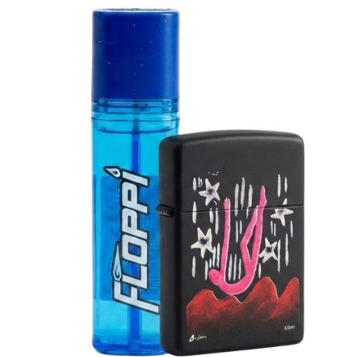 Kit Candela Caida Persona: Encendedor Floppi + Recarga de Gas Butano