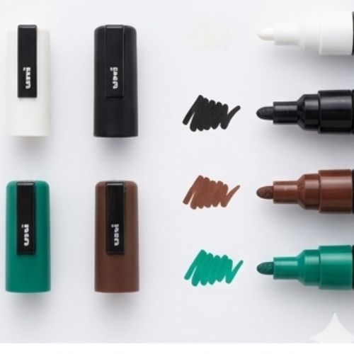 POSCA PC-5M Markers – Emerald and Professional Tones Selection, 4-Marker Set