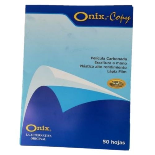 Papel Onix Pelicula Carbonada De Tamano Oficio Y Carta X50 Hojas Muestra De Frente