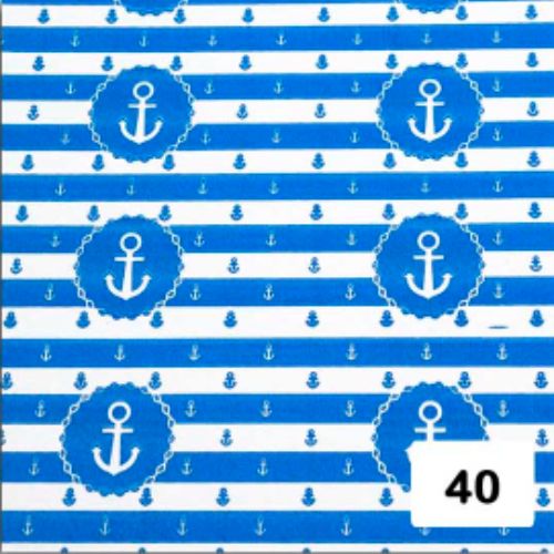Papel arte estampado anclas azul 1