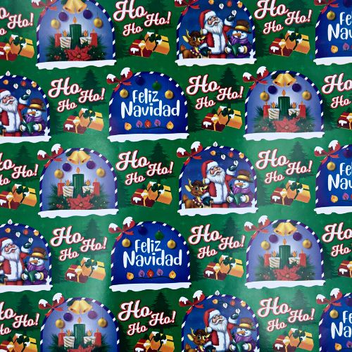 Papel regalo feliz navidad arco decorativo