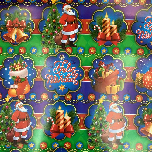 Papel regalo feliz navidad papa noel regalos