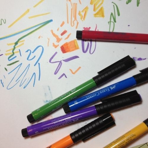 Pitt Artist Pens Brush Marcadores Faber Castell X12 Y X24 Muestra De Los Marcadores