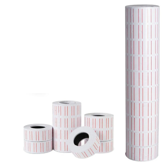 10 Rollos de Etiquetas 22x12mm para Etiquetadora Manual MX-5500 - Compatible Pistola de Precios