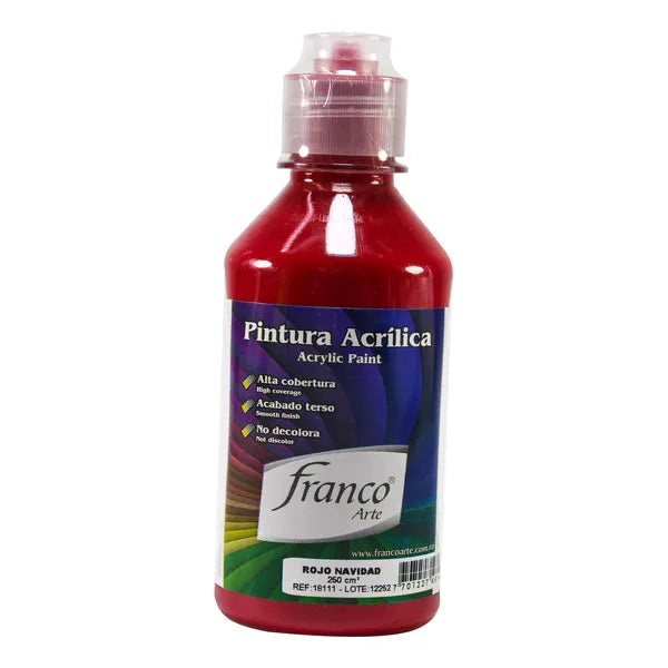 Pintura Acrílica Franco Arte al Frio X 250 ml - Rojo Navidad