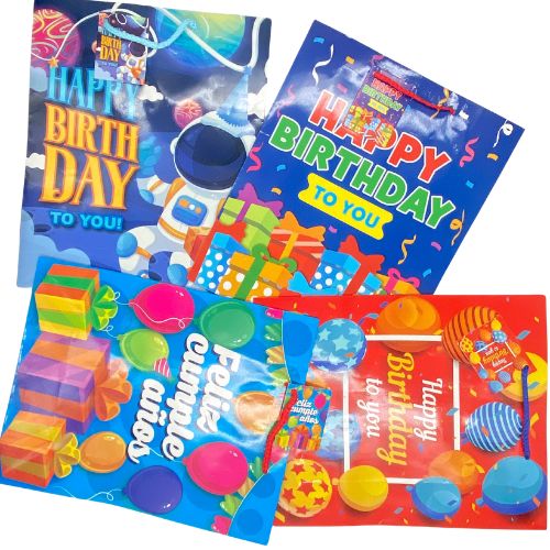 Bolsa papel regalo estampada primavera cumpleanos grande L