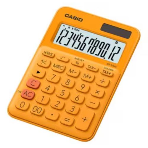 Calculadora casio calculo de impuesto 12 digitos MS 20UC RG Naranja
