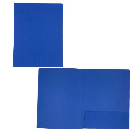 Carpeta con bolsillo en cartulina azul