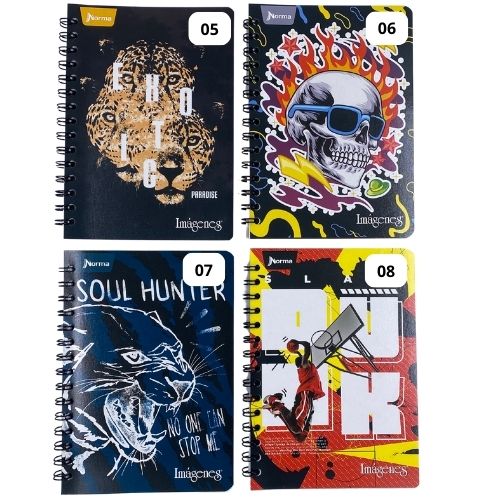 Cuaderno argollado 100 hojas cuadros imagenes masculino 5 8