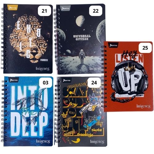 Cuaderno argollado 100 hojas imagenes masculino 21 25