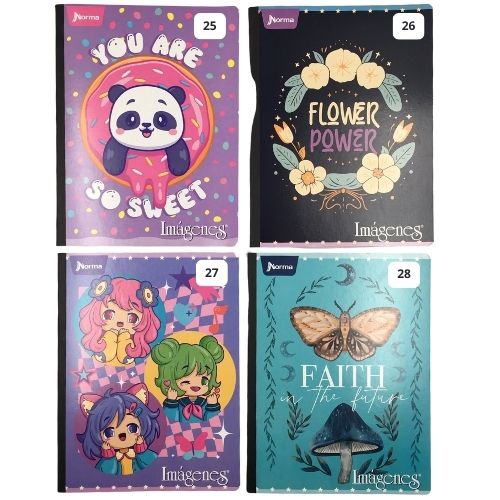 Cuaderno cosido imagenes 50 hojas linea corriente norma femenino 25 28 2025