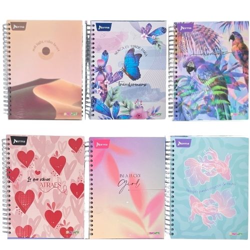 Cuaderno multimateria 5 materias cuadriculado femenino grande