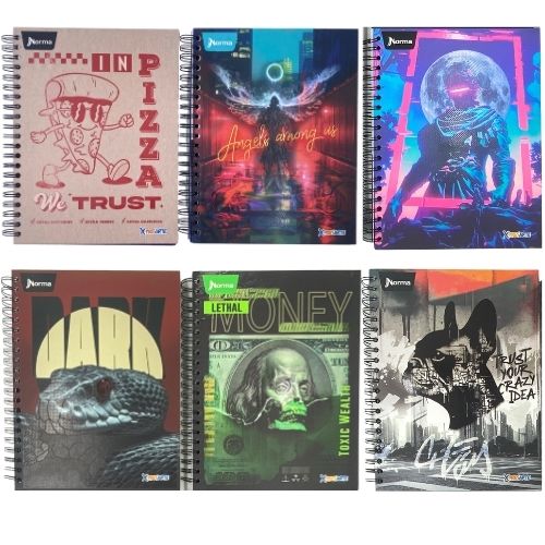 Cuaderno multimateria 5 materias cuadriculado masculino grande
