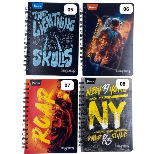 Cuaderno norma argollado 100 hojas imagenes masculino 5 8