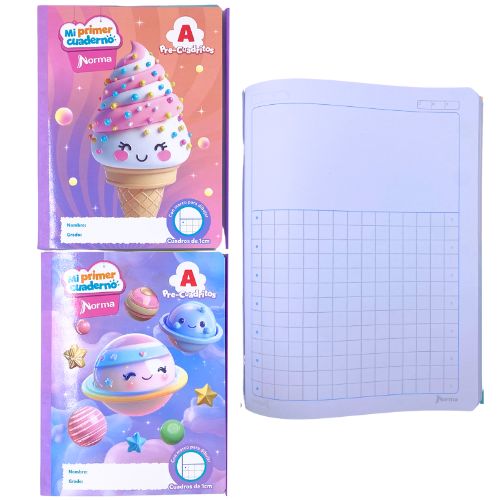 Cuaderno preescolar pre cuadritos A de norma femenino
