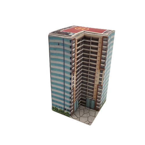 Edificio en L para maqueta