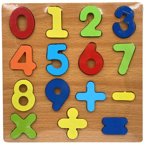 Juego didactico encajar numeros signos matematicos