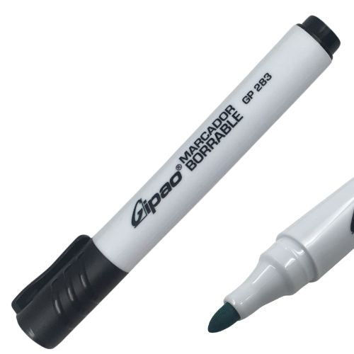 Marcador borrable punta bala Gipao negro 1