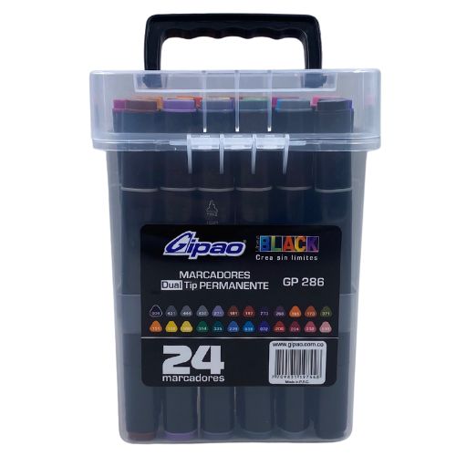 Marcadores dualtip permanente base de alcohol x24 doble punta gp 286