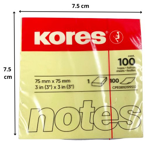 Notas adhesivas amarillas x100 kores