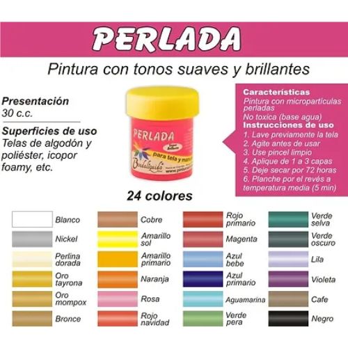 Pintura perlada para tela bordaliquido