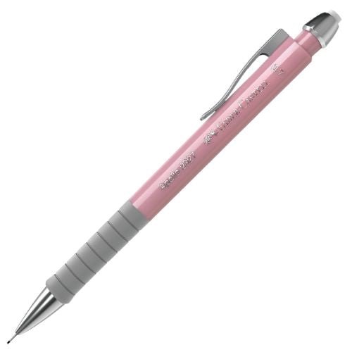 Portaminas apollo 0 7 mm con borrador giratorio faber castell rosa