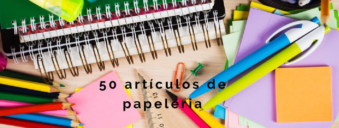 50 artículos de papeleria