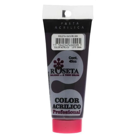 Pasta Acrílica Roseta en tubo Plano violeta oscuro 45cc