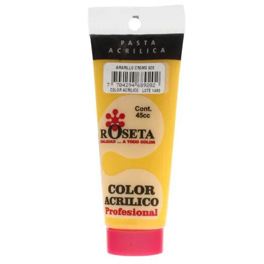 Pasta Acrílica Roseta en tubo Plano Amarillo Cromo 45cc