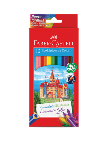 Colores Faber-Castell x 12, mina 4 mm, ref. 116134