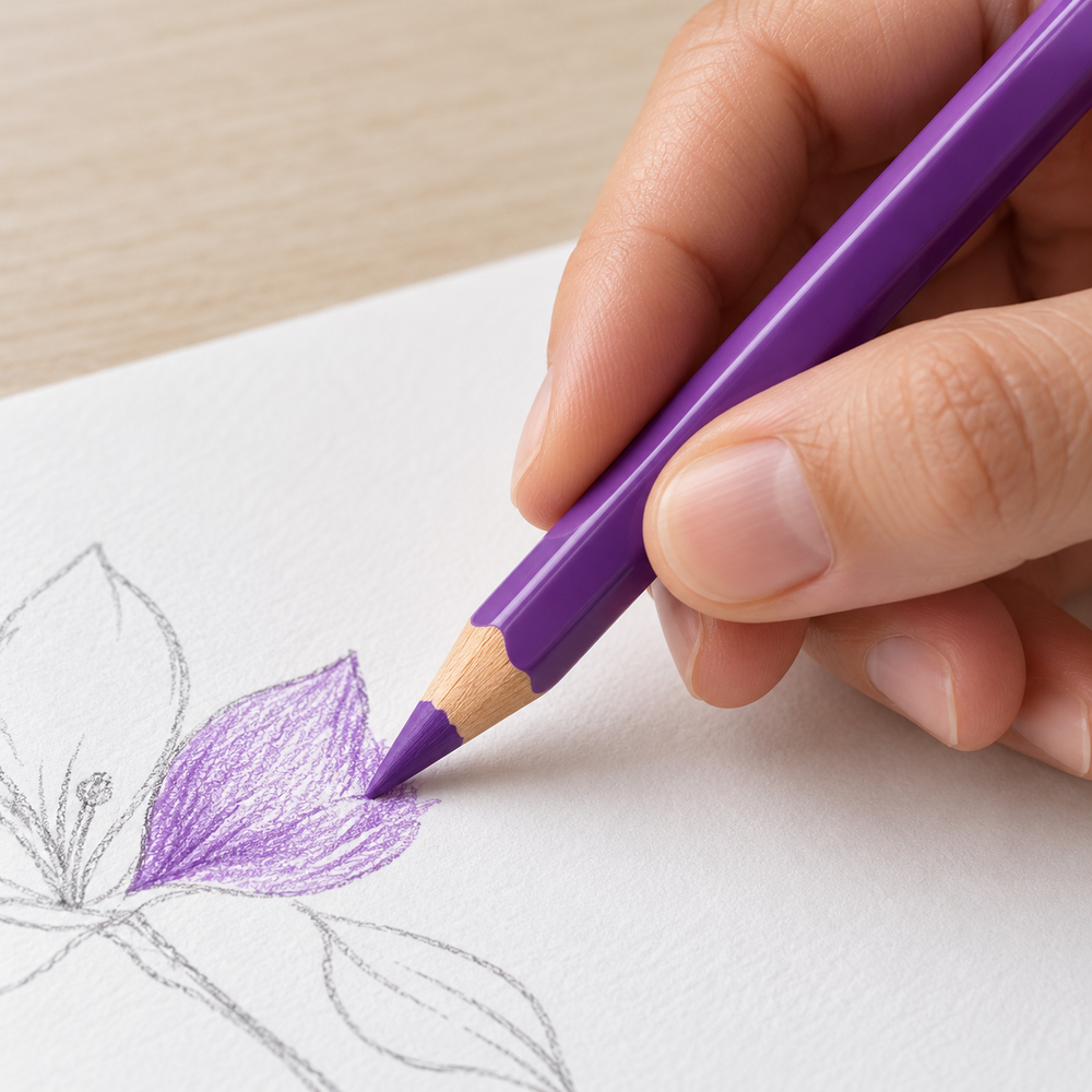 Imagen referencial de uso generada: Colores Faber-Castell x 12, mina 4 mm, ref. 116134
