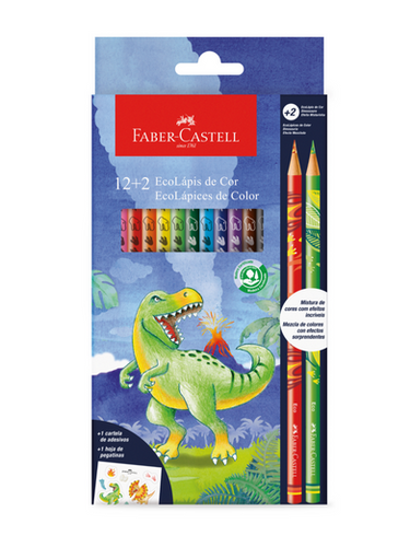 Colores Faber-Castell Dinosaurio x 12 + 2 multicolor, ref. 692812