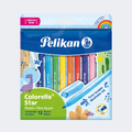 Plumones Pelikan Colorella Star x 12 colores surtidos, imagen oficial sobre fondo blanco.