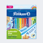 Plumones Pelikan Colorella Star x 12 colores surtidos, imagen oficial sobre fondo blanco.