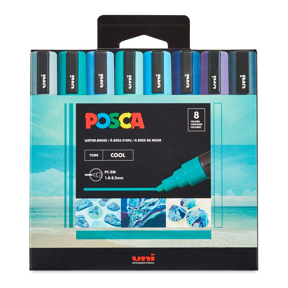 Marcadores POSCA PC-5M Cool Tone x8