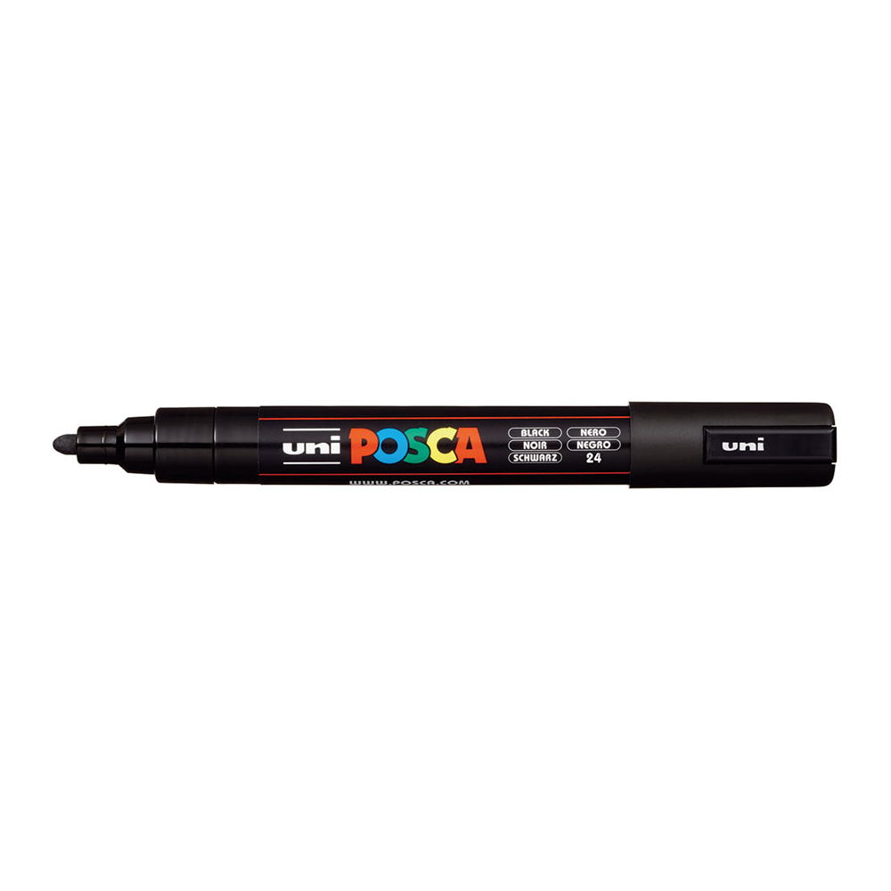 Marcador POSCA PC-5M negro, punta media