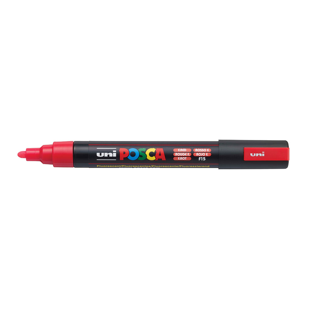 Marcador POSCA PC-5M rojo fluorescente, punta media