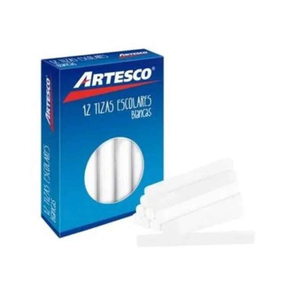 Tiza blanca Artesco x12, imagen original conservada con márgenes blancos
